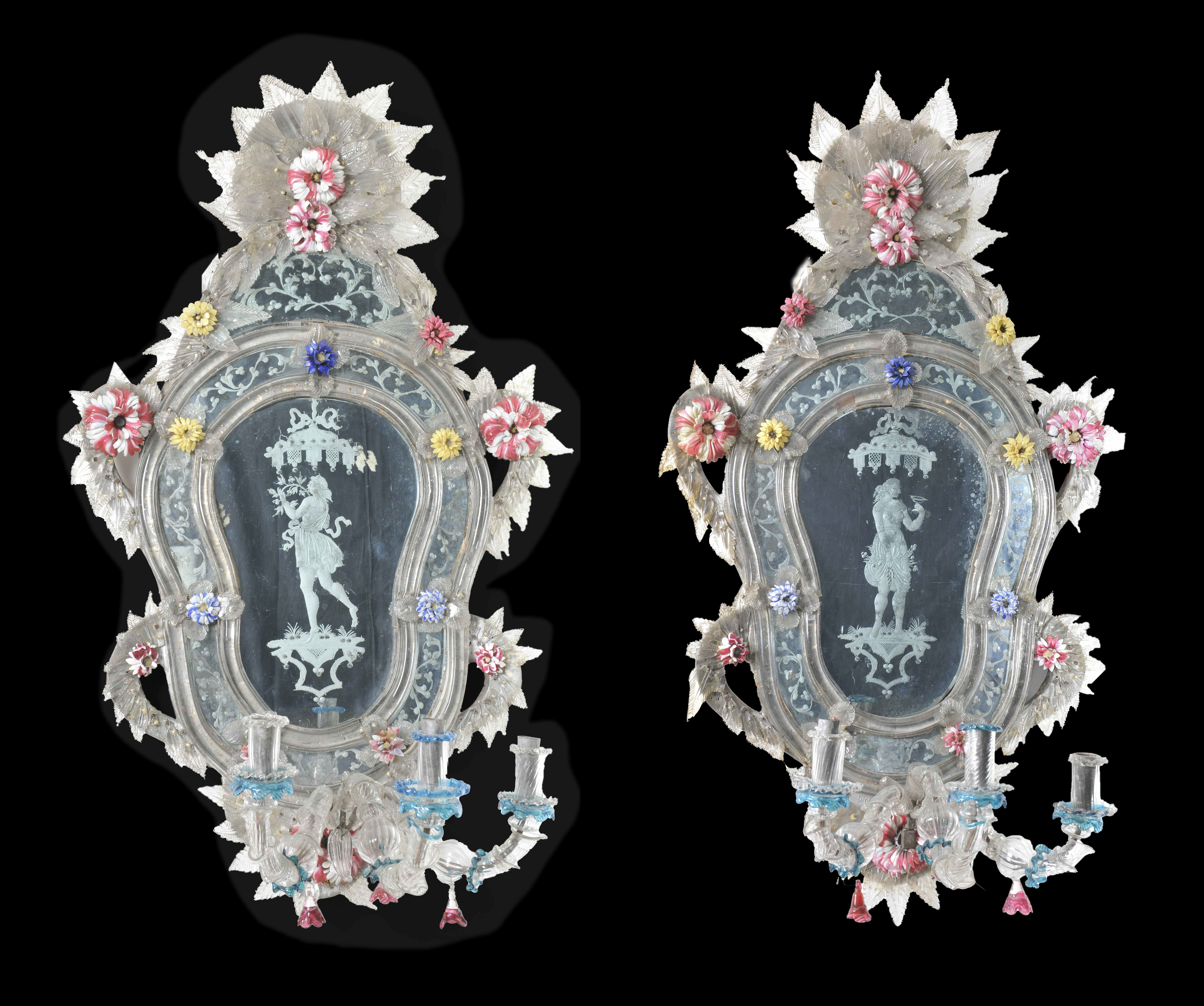 RARA COPPIA DI SPECCHIERE VENEZIANE