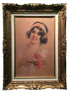 Aleardo Villa (1865-1906) - Ragazza con le rose