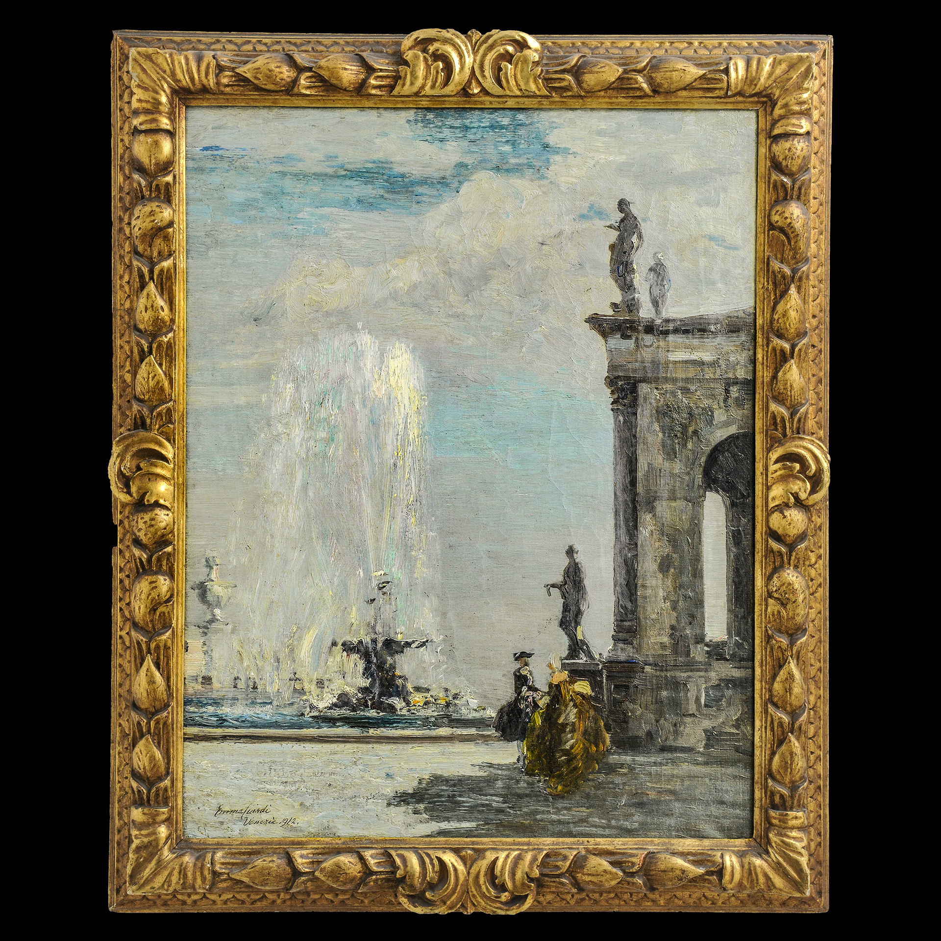 Dipinto Emma Ciardi  esposto alla YSHELD AT LEICESTER GALLERYS di Londra 1913.