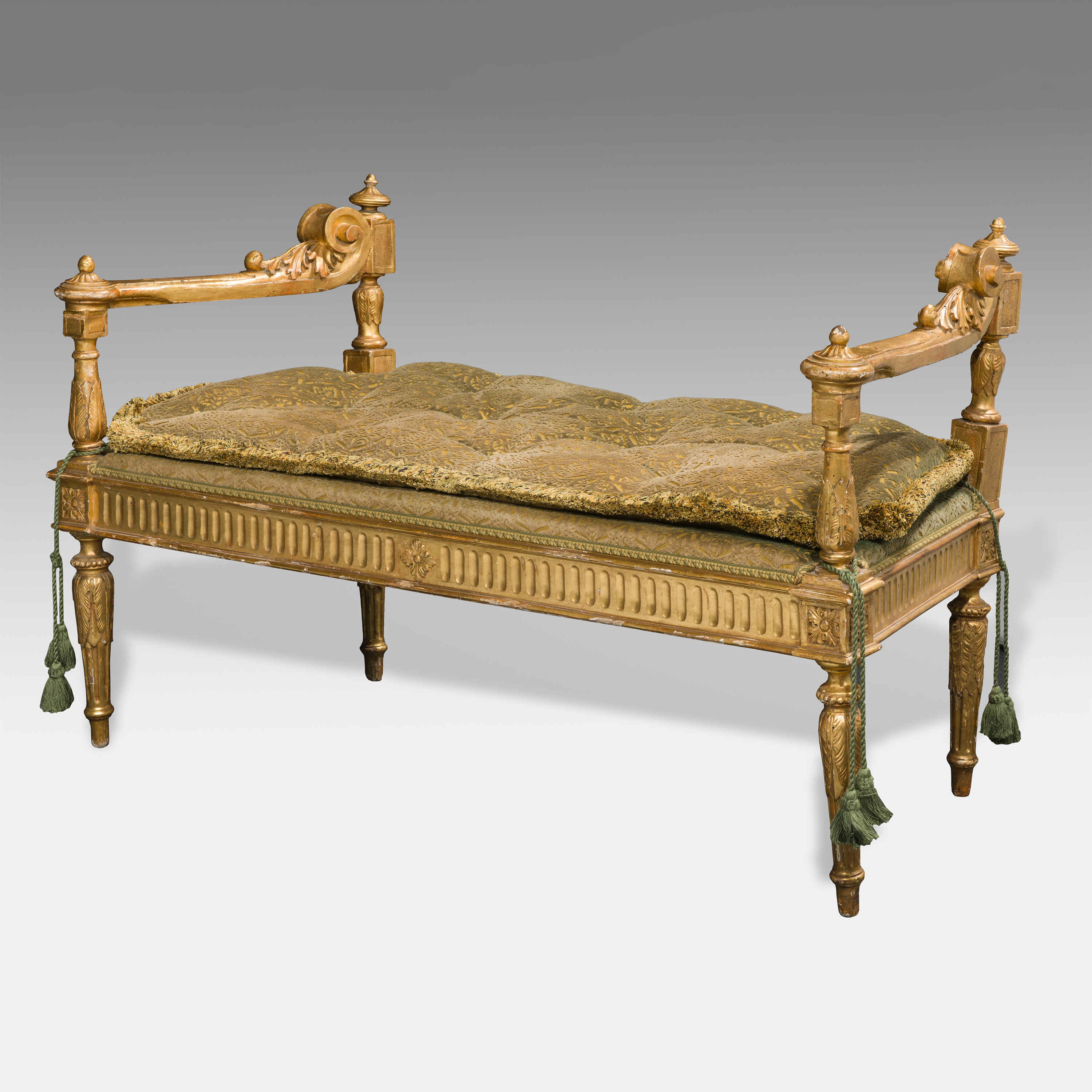 Coppia di panchetti dorati