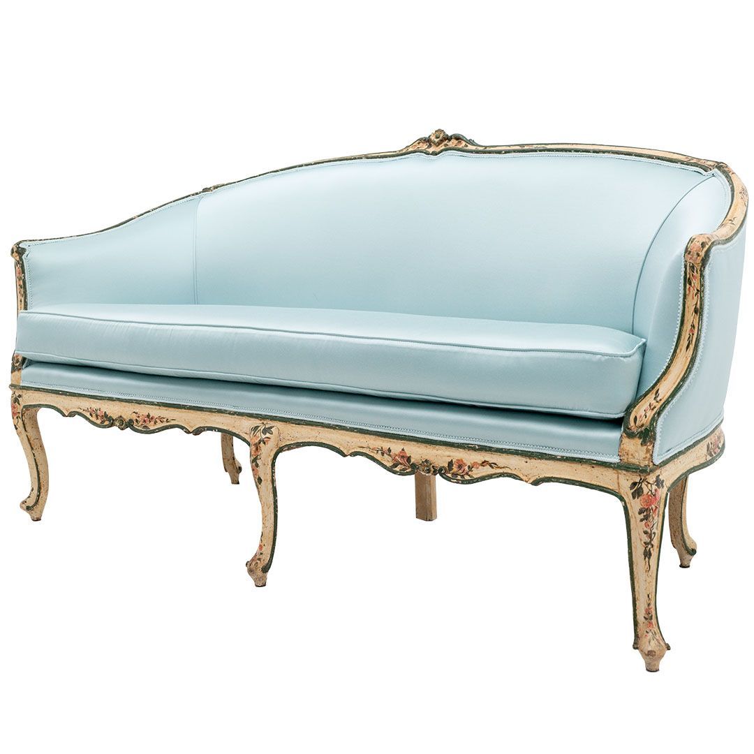 Straordinario divano veneziano in legno laccato